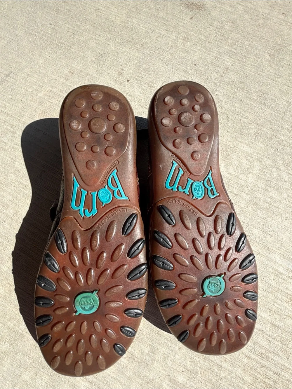 Born Women's Brown Leather Mary Jane Flats